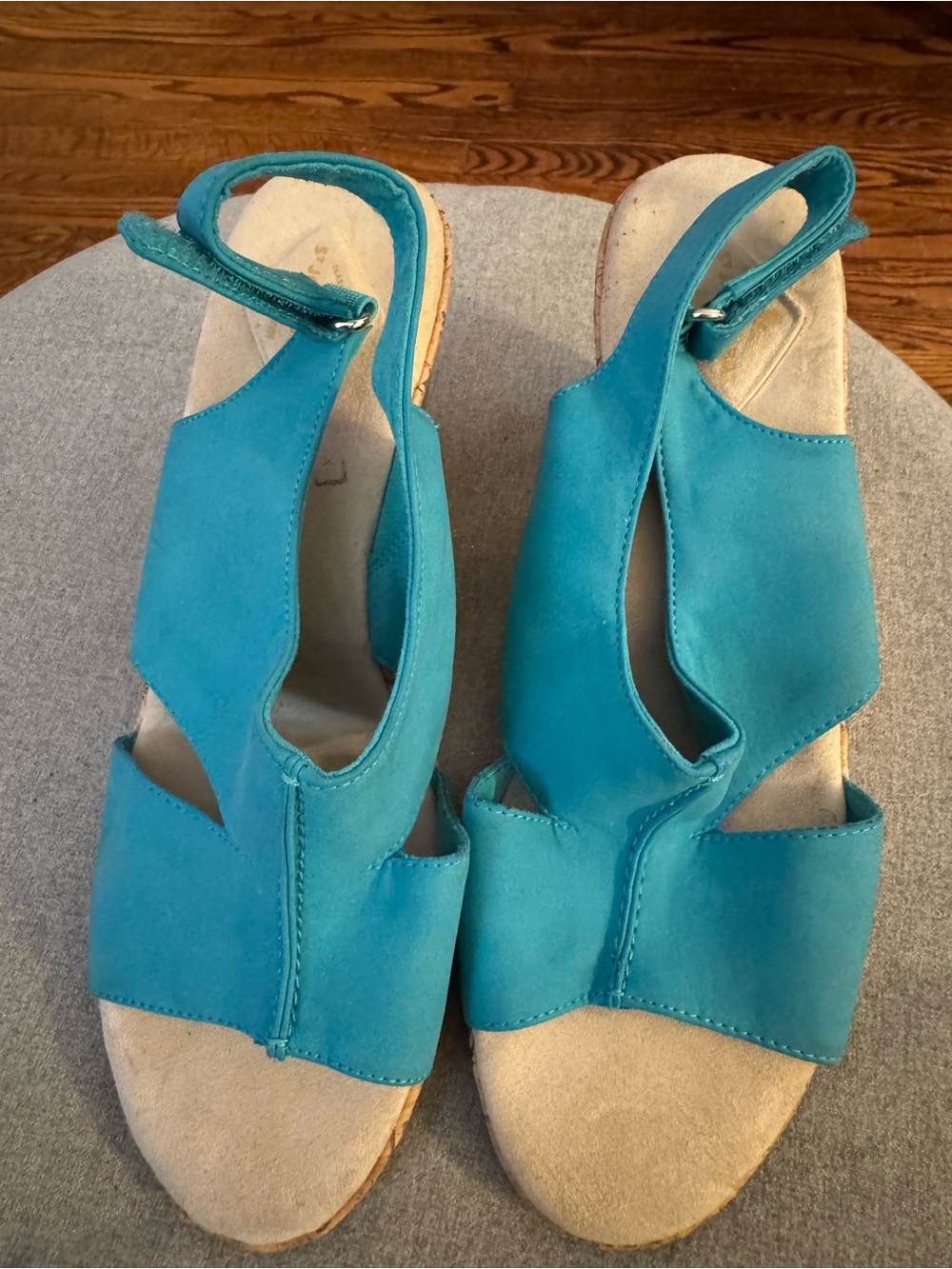 St. John's Bay Turquoise Open-Toe Suede Slingback Sandals